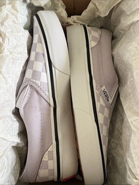 Vans Slip-On Checkerboard Sneakers - Lavender & White